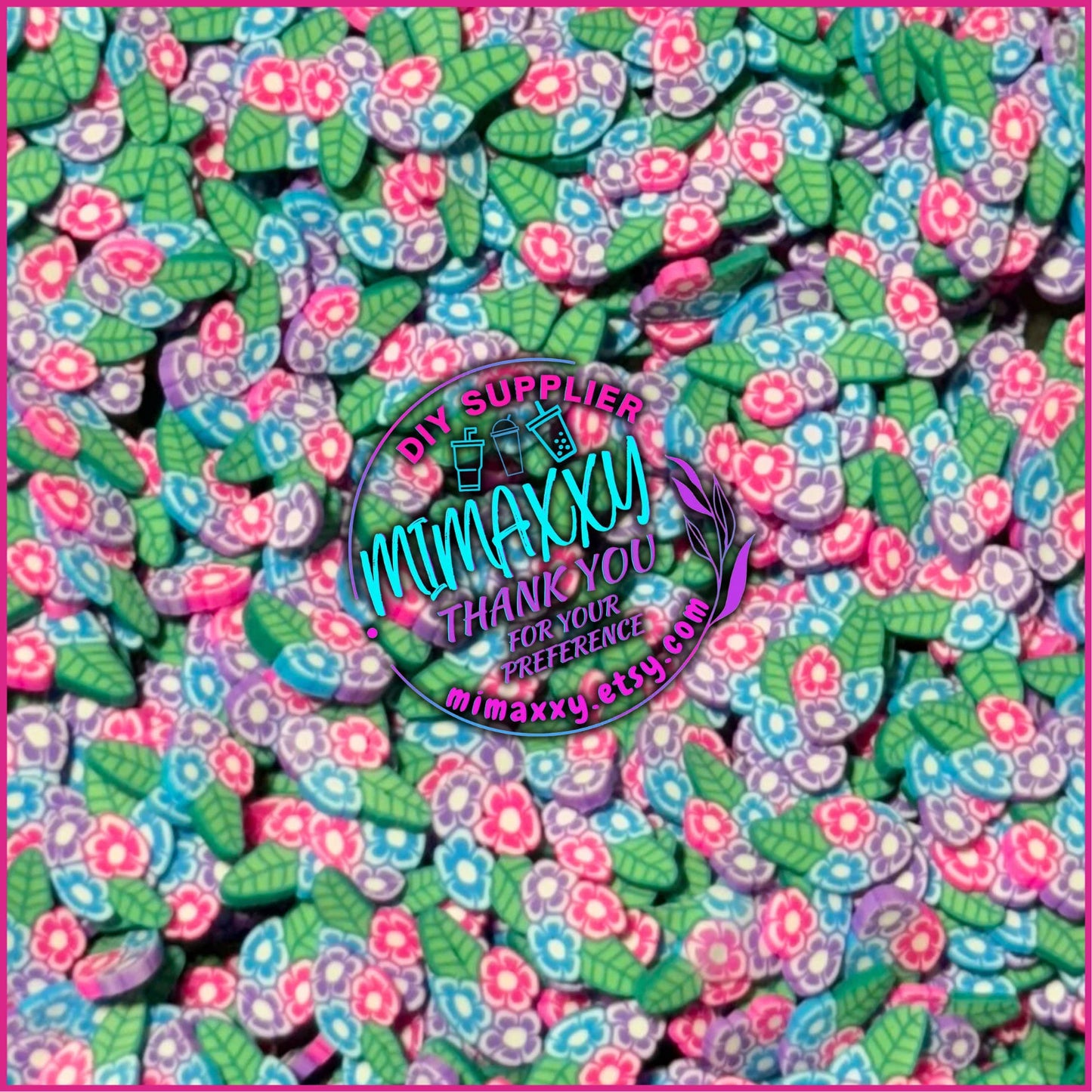 5mm Bouquet of Flowers / Sprinkle, Slime, Polymer Clay Slices, Fake, Bake, Nail Art, Faux Craft Ships, A-004