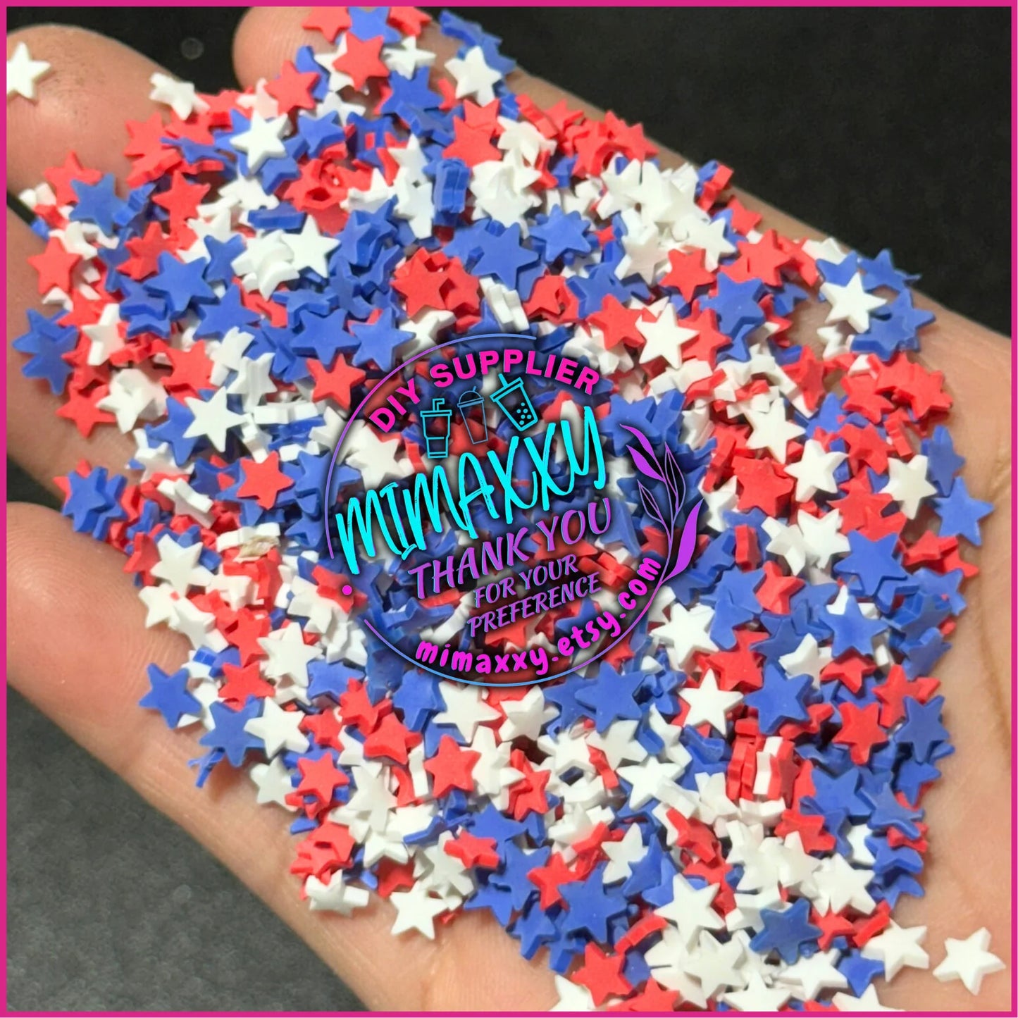 5mm Stars Mixed July 4/ independence day /Fimo/Slice Perfect for Diy/Fake Food/Slime/Snow Globe Tumblers/Deco Topping/Fake /America USA 14