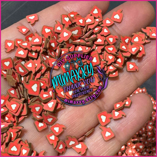 5mm Message Envelope Heart/ mail /Fake Sprinkle/Fimo/Slice Perfect for DIY/Fake Food/Slime/Snow Globe Tumblers/Deco Topping/Fake Dessert, LOVE 028