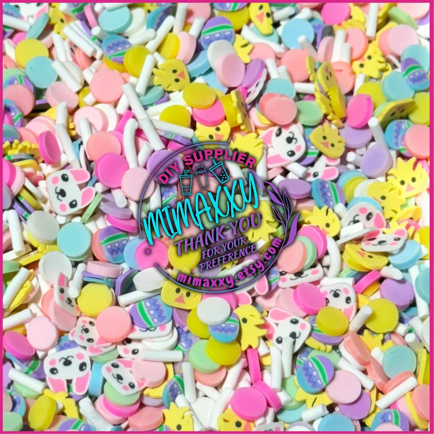 5mm BASKET EASTER /Polymer Clay Slices / Diy/ Slime/ Fimo/ Resin art / nail art / rabbit, rainbow, sprinkles, pastel, EASTER 011