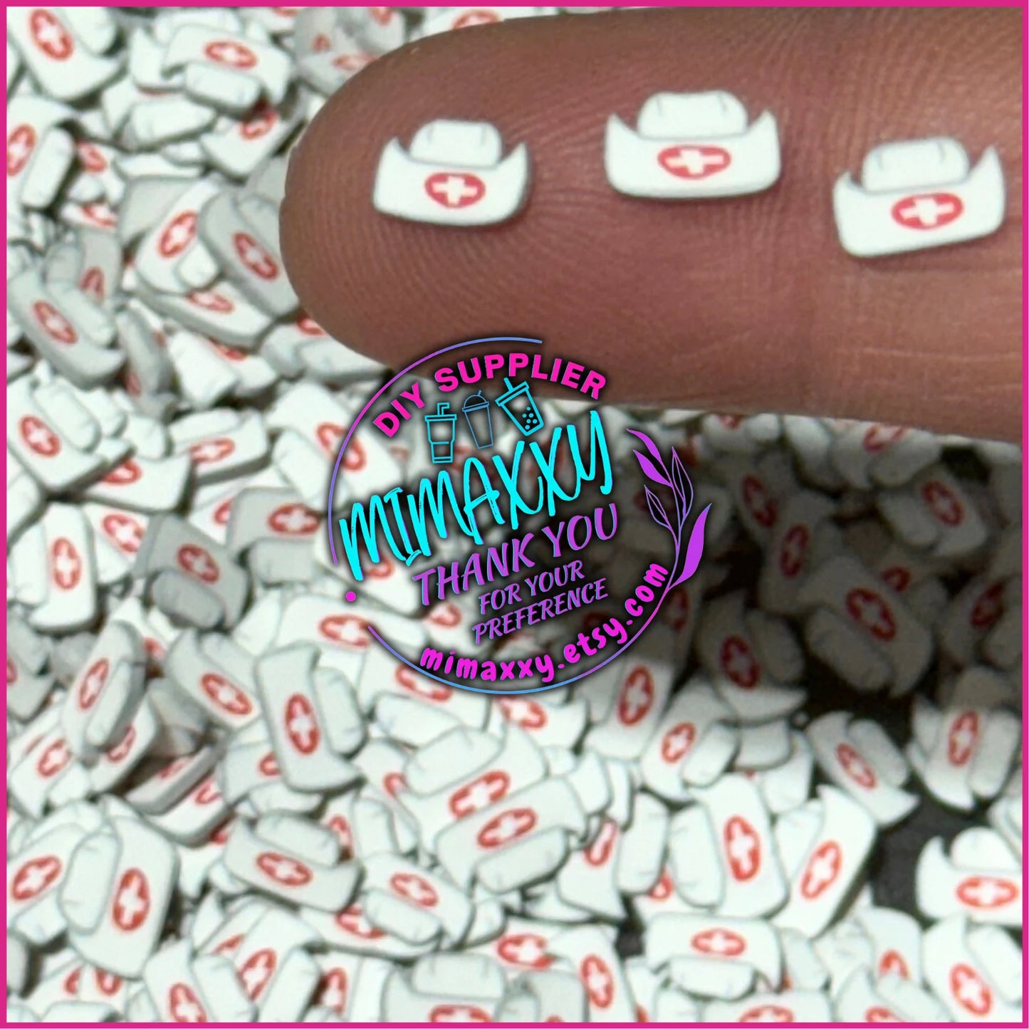 5mm Nurse Hat, First Aid, dental, canine/ Kuwaii /Fimo/Slice Perfect for DIY/Fake/Slime/Snow Globe Tumblers/Deco Topping, A-032