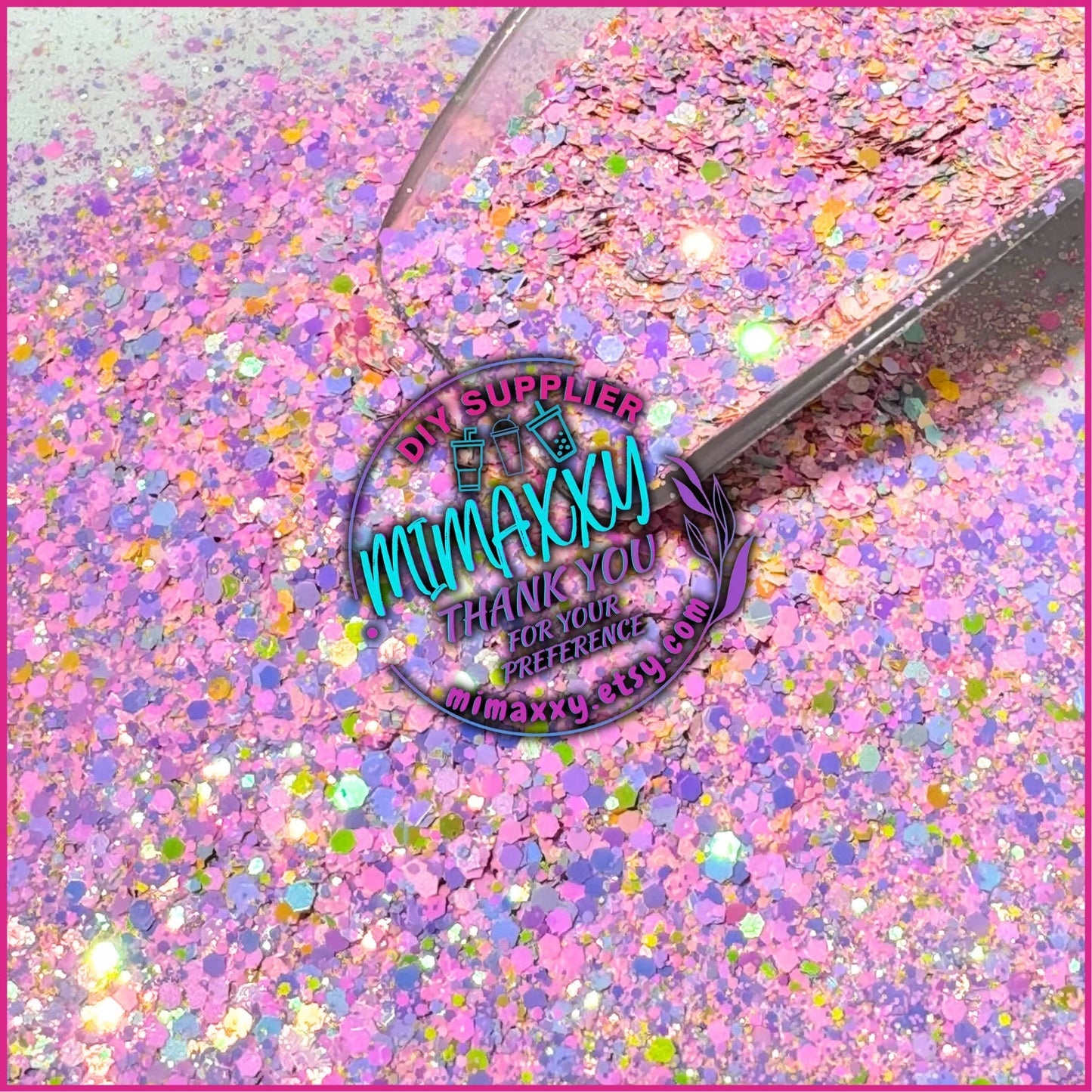 PINK PARADISE, Chunky Glitter Mix, Cosmetic Glitter,Nail Art, Resin art,Snow Globe Tumbler,Craft, Shaped Glitter, holographic, MIX 040