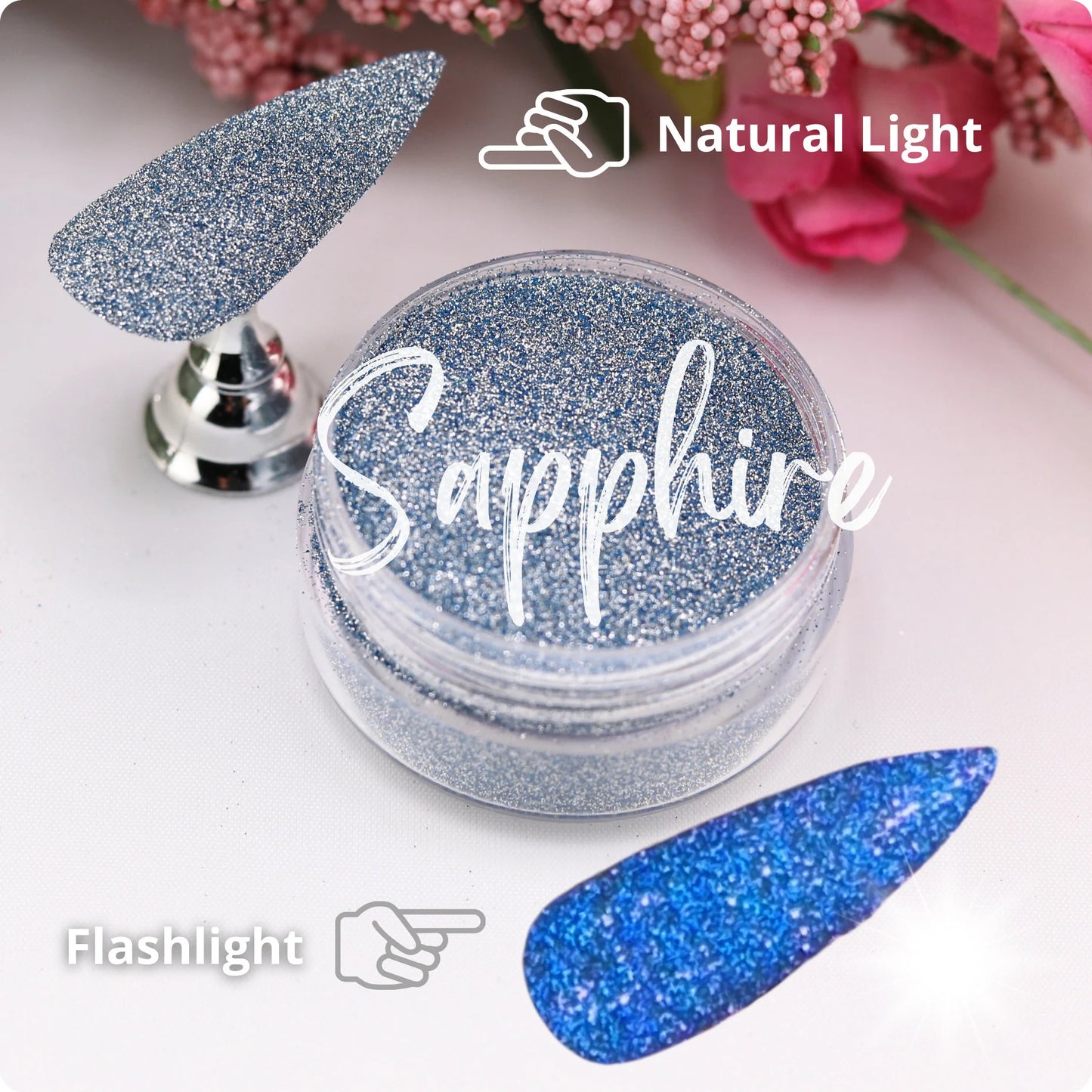 Sapphire Reflective Powder perfect for nails and crafts, 002