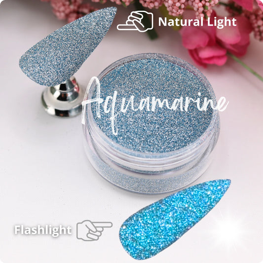 Aquamarine Reflective Powder perfect for nails and crafts, 009