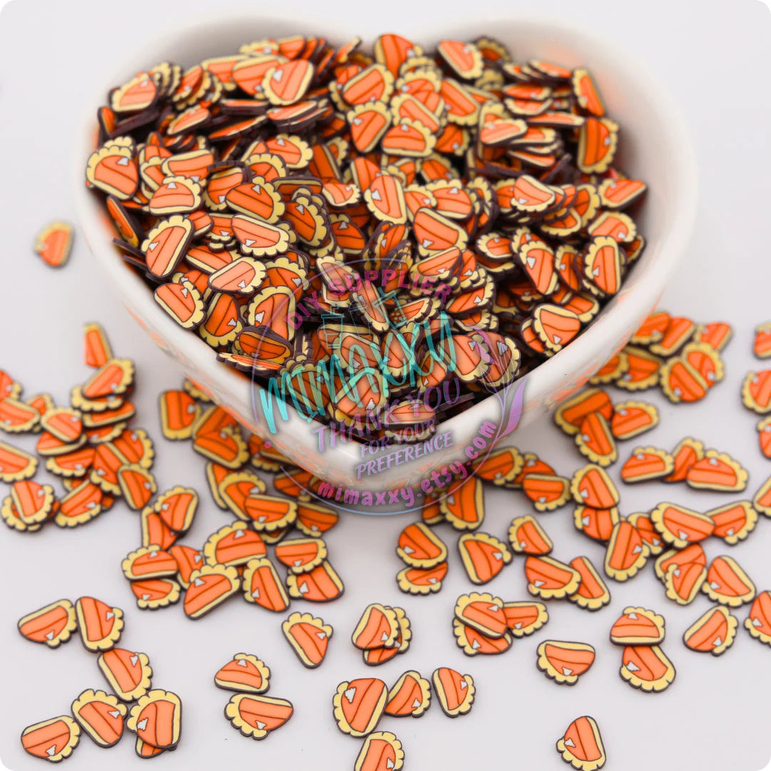 5mm PUMPKIN PIE, Witches brew/ Sprinkle, Slime Polymer Clay Slices, Fake Bake Nail, Craft Ships, mix, orange, HALLOWEEN, A-039