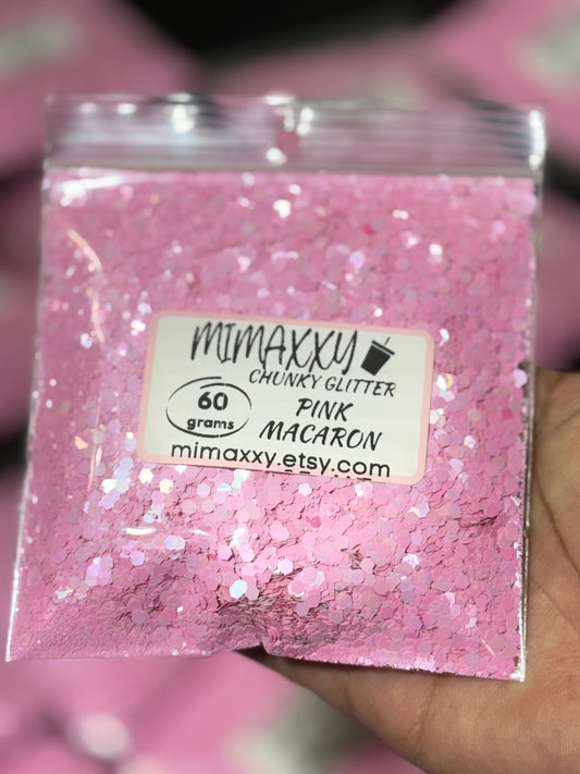 PINK MACAROON, Shaped Glitter, Chunky Glitter Mix, Cosmetic Glitter,Nail Art, Resin art,Snow Globe Tumbler,Craft, pastel, macaron, MATTE 005