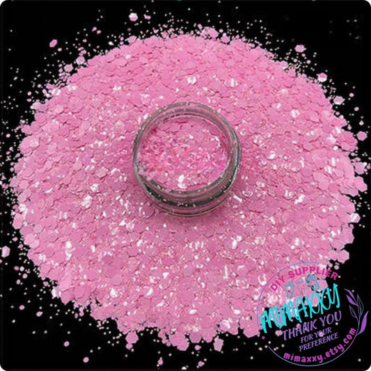 BUBBLEGUM MACAROON, Shaped Glitter, Chunky Glitter Mix, Cosmetic Glitter,Nail Art, Resin art,Snow Globe, YELLOW, iridescent, lemon, Matte Hm 014