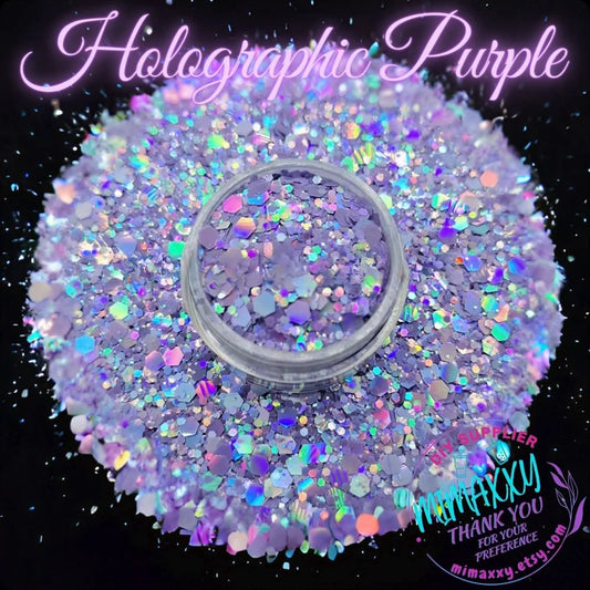 PURPLE HOLOGRAPHIC MACAROON, Shaped Glitter, Chunky Glitter Mix, Cosmetic Glitter,Nail Art, Resin art,Snow Globe,Craft, pastel, Matte Hm 001