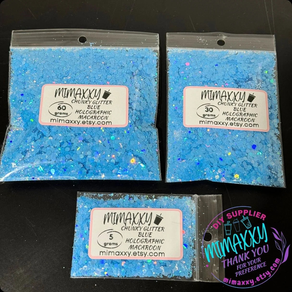 BLUE HOLOGRAPHIC MACAROON, Shaped Glitter, Chuny Glitter Mix, Cosmetic Glitter,Nail Art, Resin art,Snow Globe Tumbler ,Craft, Matte Hm 002