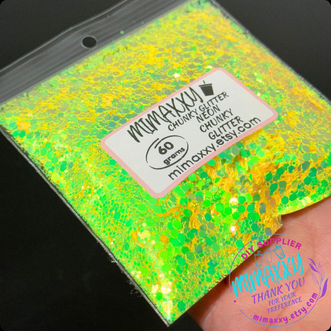 NEON CHUNKY GLITTER, Shaped Glitter, Cosmetic Glitter,Nail Art, Resin art,Snow Globe Tumbler,Craft, Mix 051