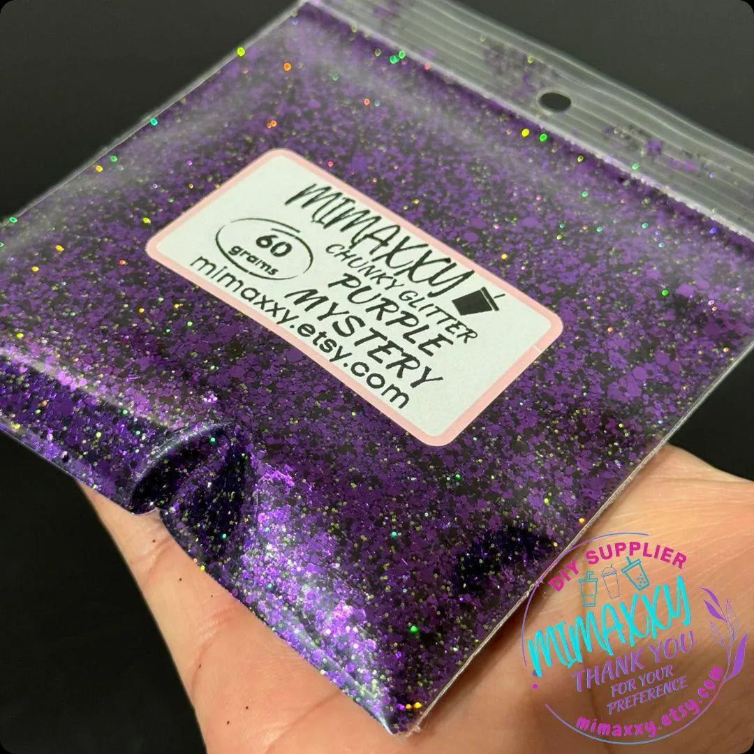 Purple Mystery, Shaped Glitter, Chunky Glitter Mix, Cosmetic Glitter,Nail Art, Resin art,Snow Globe Tumbler,Craft Halloween, MIX 046